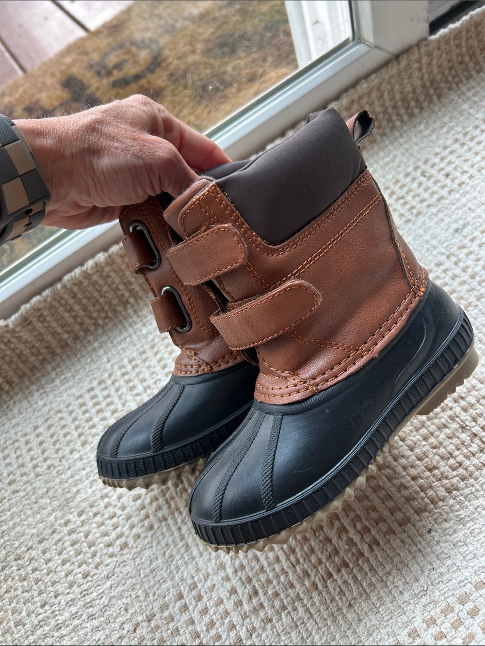 GAP Brown and Black Kids Waterproof Snow Boots